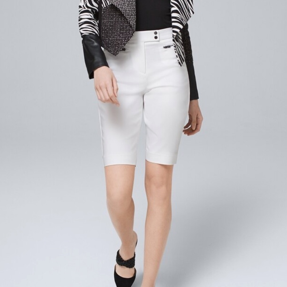 WHBM Comfort Stretch Mid-Rise Bermuda Shorts